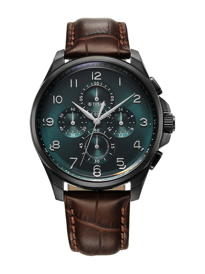 Titan Classic Chronograph Analog With Teal Green Dial Watch - NT90169NL01