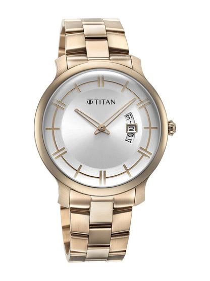 Titan Classic Distincta Quartz Analog With Silver Dial Watch - NT90170WM01