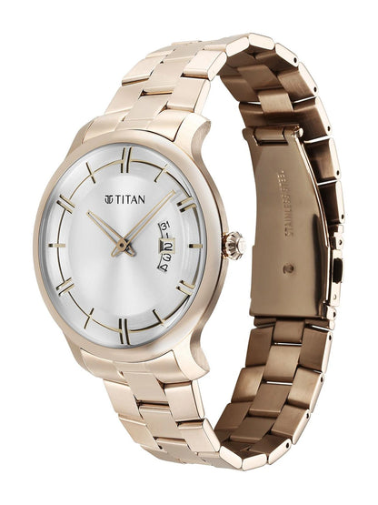 Titan Classic Distincta Quartz Analog With Silver Dial Watch - NT90170WM01