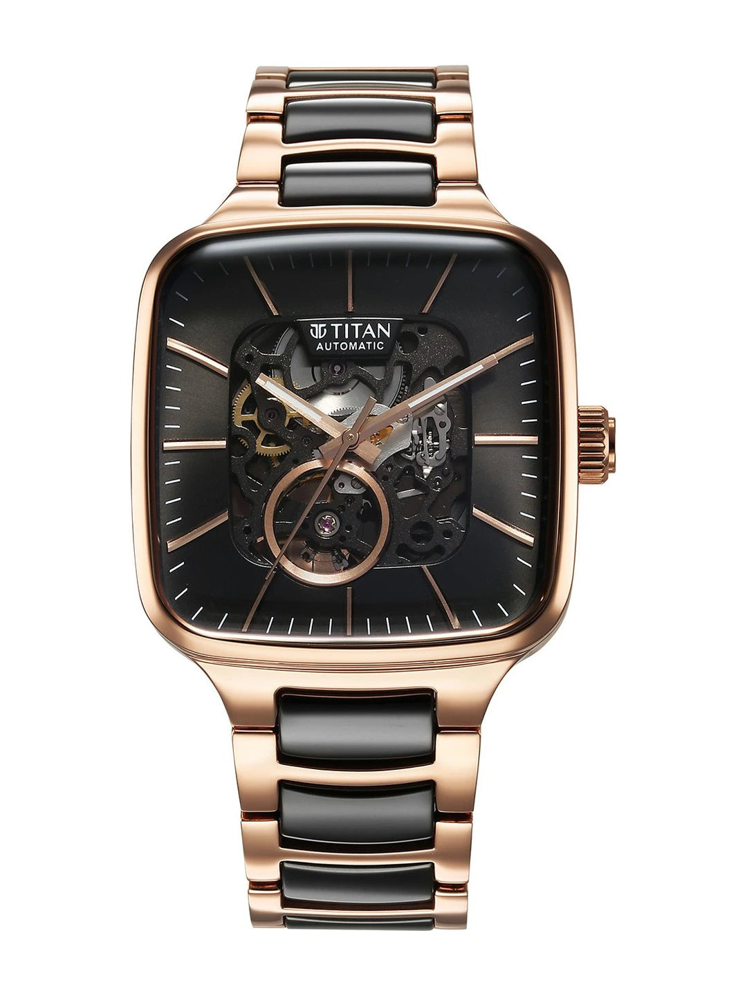 Titan Ceramic Fusion Automatic With Black Dial Watch - NT90175KD03