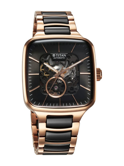 Titan Ceramic Fusion Automatic With Black Dial Watch - NT90175KD03