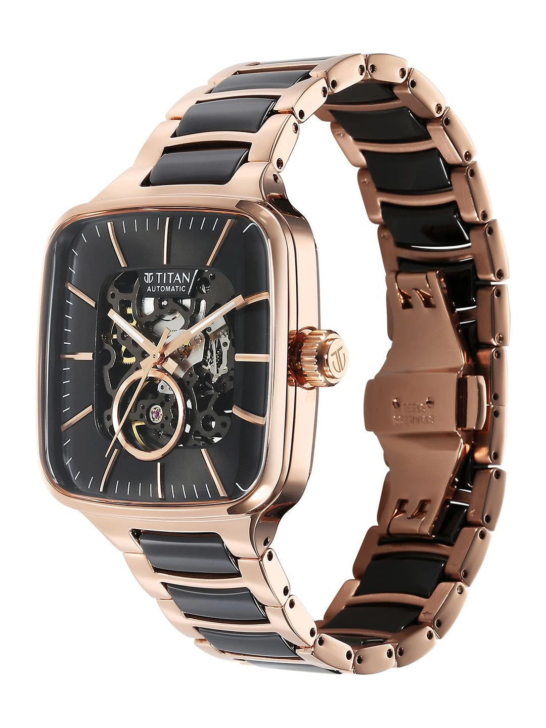Titan Ceramic Fusion Automatic With Black Dial Watch - NT90175KD03