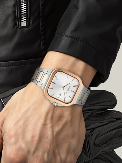 Titan Classique Slim Square Quartz Analog With Silver Dial Watch - NT90176KM01