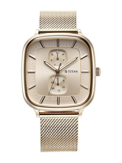 Titan Avant Garde Multifunction Analog With Champagne Dial Watch - NT90178WM01