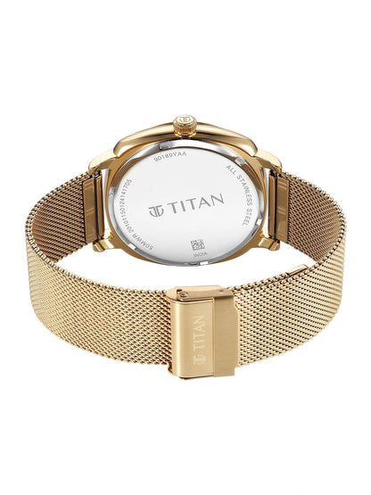 Titan Classique Suave Multifunction Analog With Champagne Dial Watch - NT90189YM02