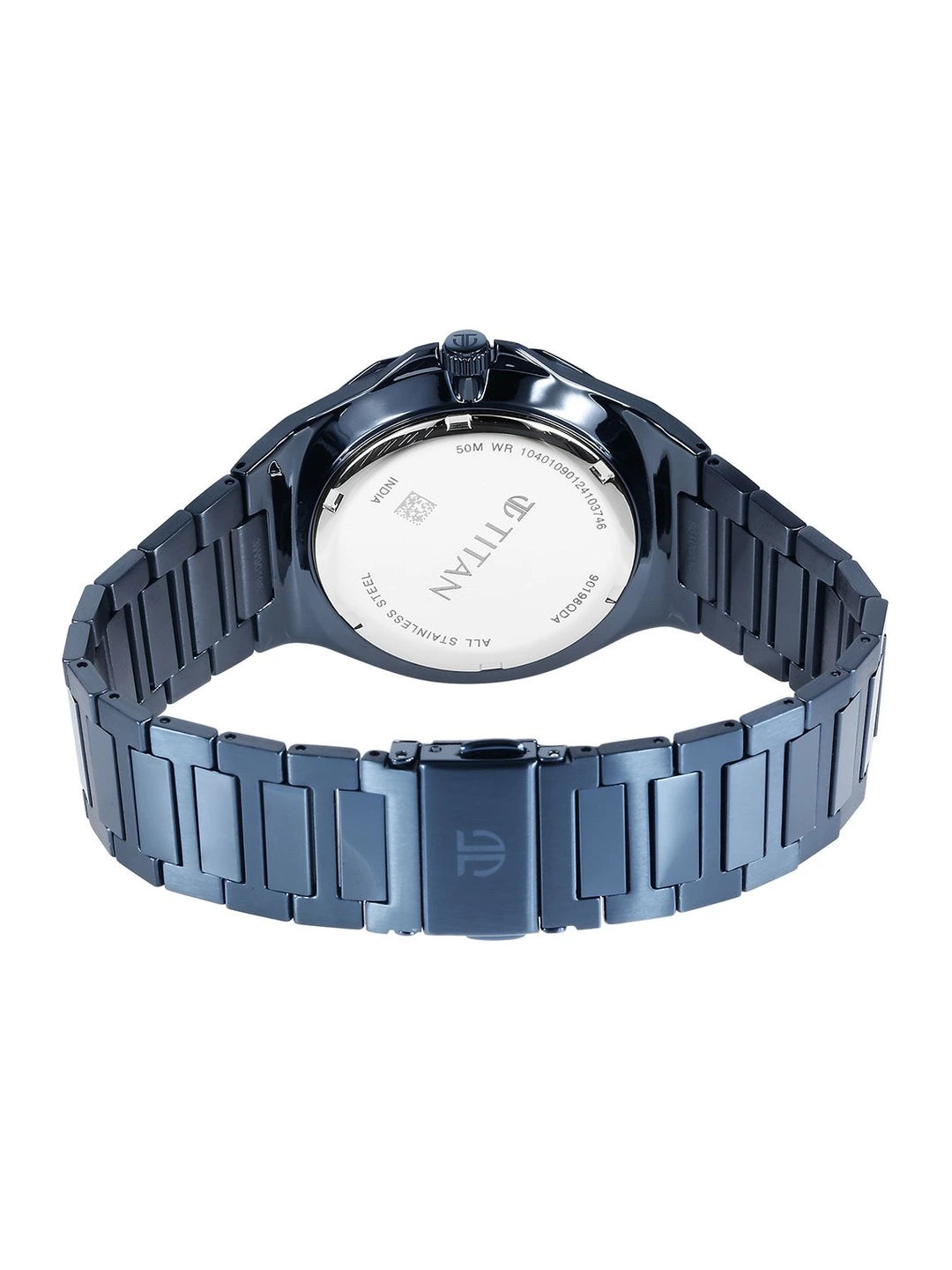 Titan Classic Slim Multifunction Analog With Blue Dial Watch - NT90198QM01