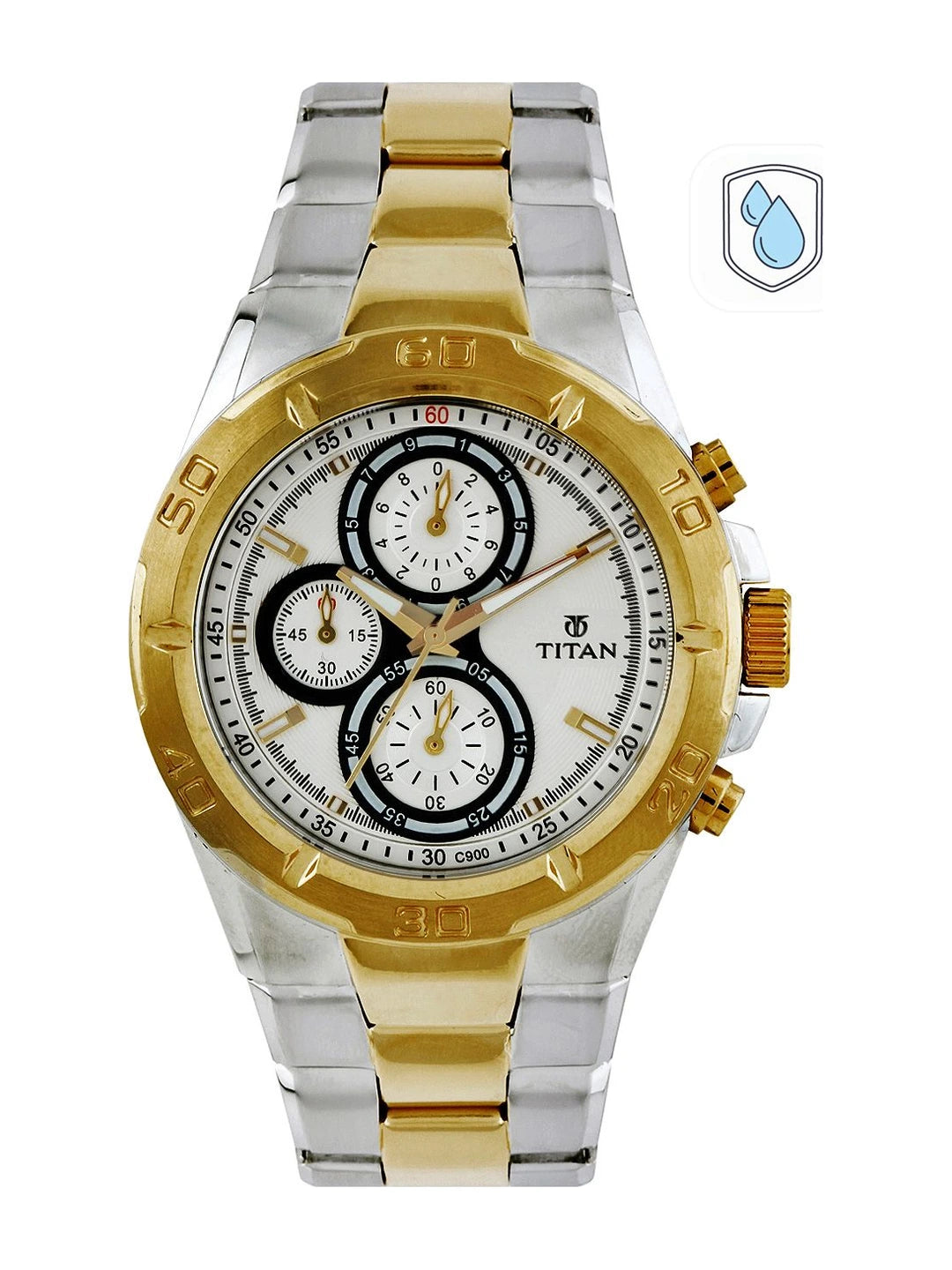 Titan Regalia Chronograph Analog With White Dial Watch - NT9308BM01