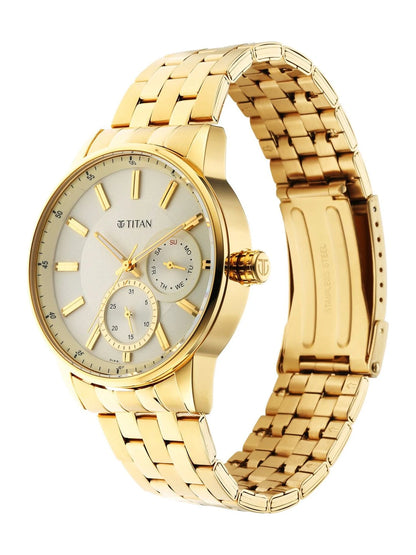 Titan Regalia Opulent Multifunction Analog With Beige Dial Watch - NT9441YM02
