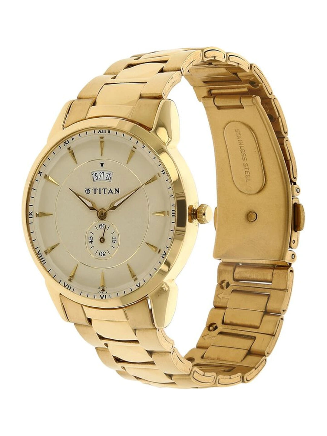 Titan Round Champagne Dial Analog Watch - NU1521YM02