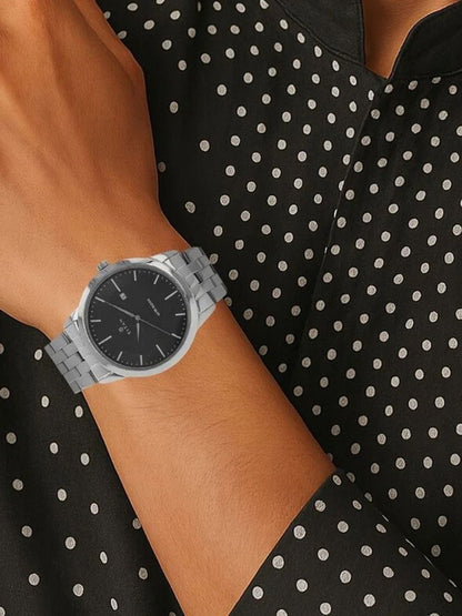 Titan Round Black Dial Analog Watch - NU1584SM04