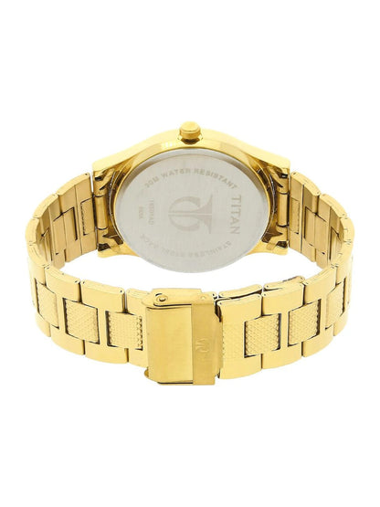 Titan Round Champagne Dial Analog Watch - NU1650YM06