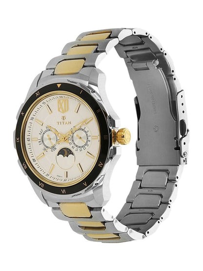 Titan Round White Dial Analog Watch - NU1688KM02