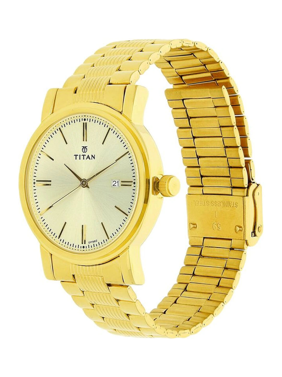 Titan Round Champagne Dial Analog Watch - NU1712YM03