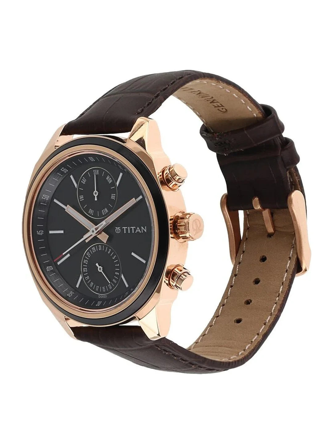 Titan Round Black Dial Analog Watch - NU1733KL03