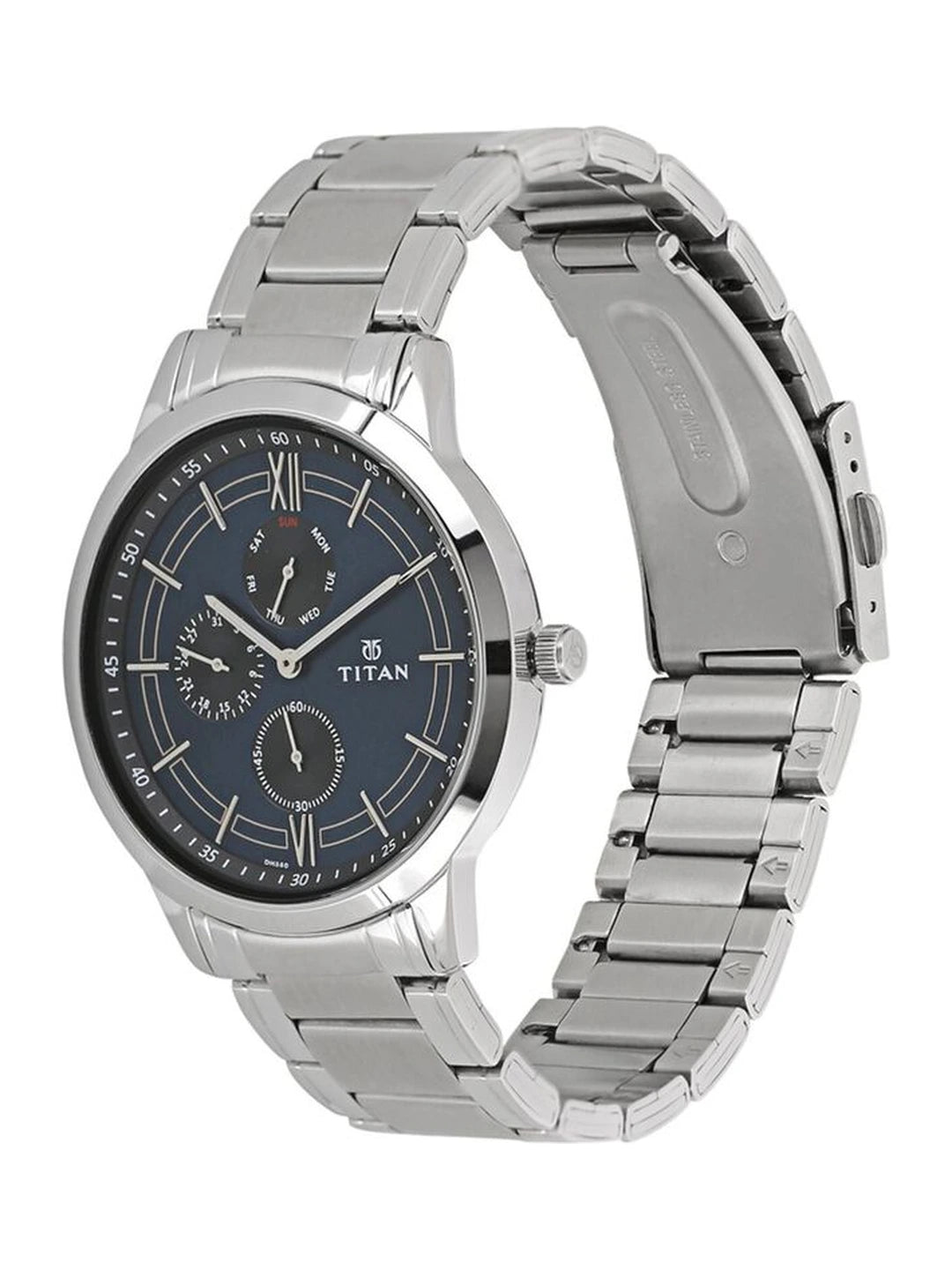 Titan Workwear Round Blue Dial Analog Watch - NU1769SM01