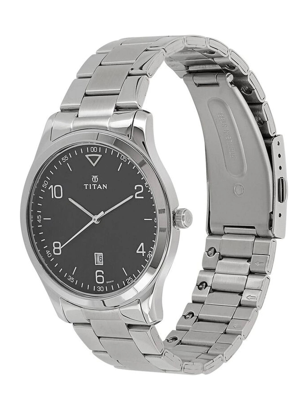 Titan Workwear Round Black Dial Analog Watch - NU1770SM02