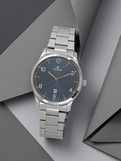 Titan Workwear Round Blue Dial Analog Watch - NU1770SM03
