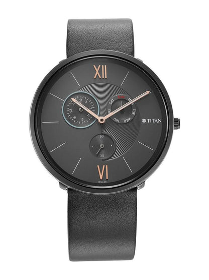 Titan Round Grey Dial Analog Watch - NU1877QL01
