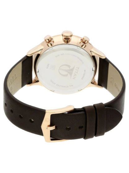 Titan Round White Dial Analog Watch - NU90102WL01