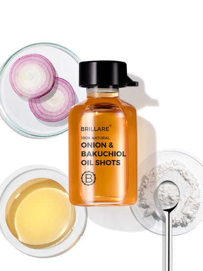Brillare Onion & Bakuchiol Oil Shots For Hair Fall Reduction (48ml)