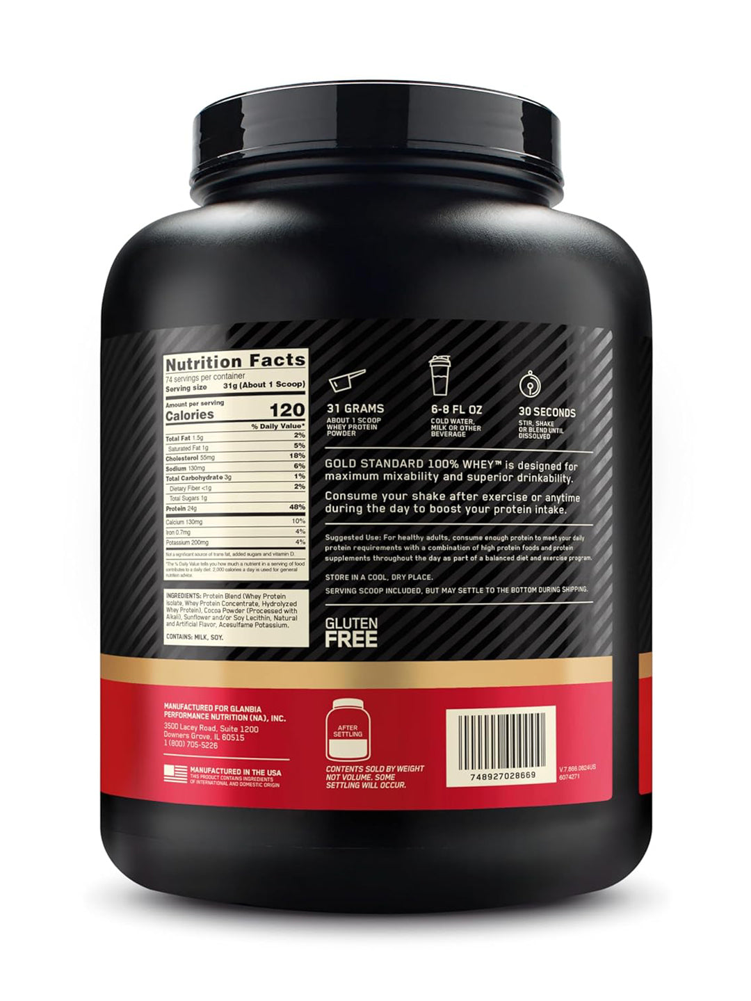 ON Gold Standard 100% Whey Protein Double Rich Chocolate Powder 2.27 kg