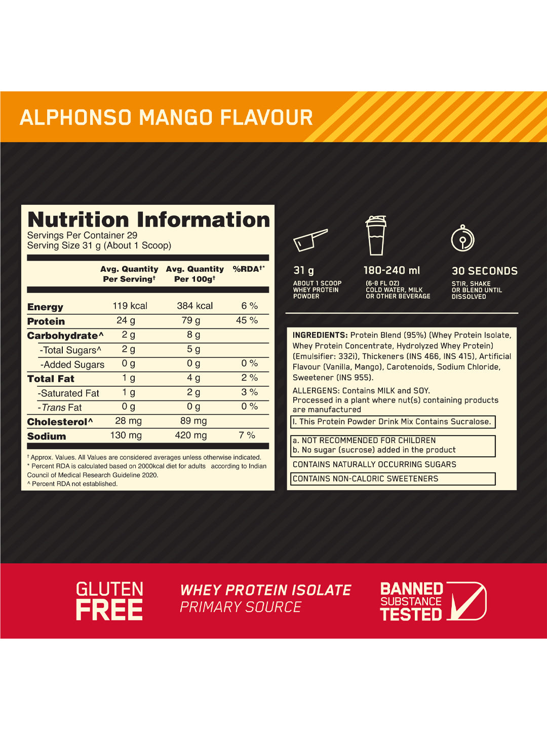 ON Gold Standard 100% Whey Protein Powder 907 g