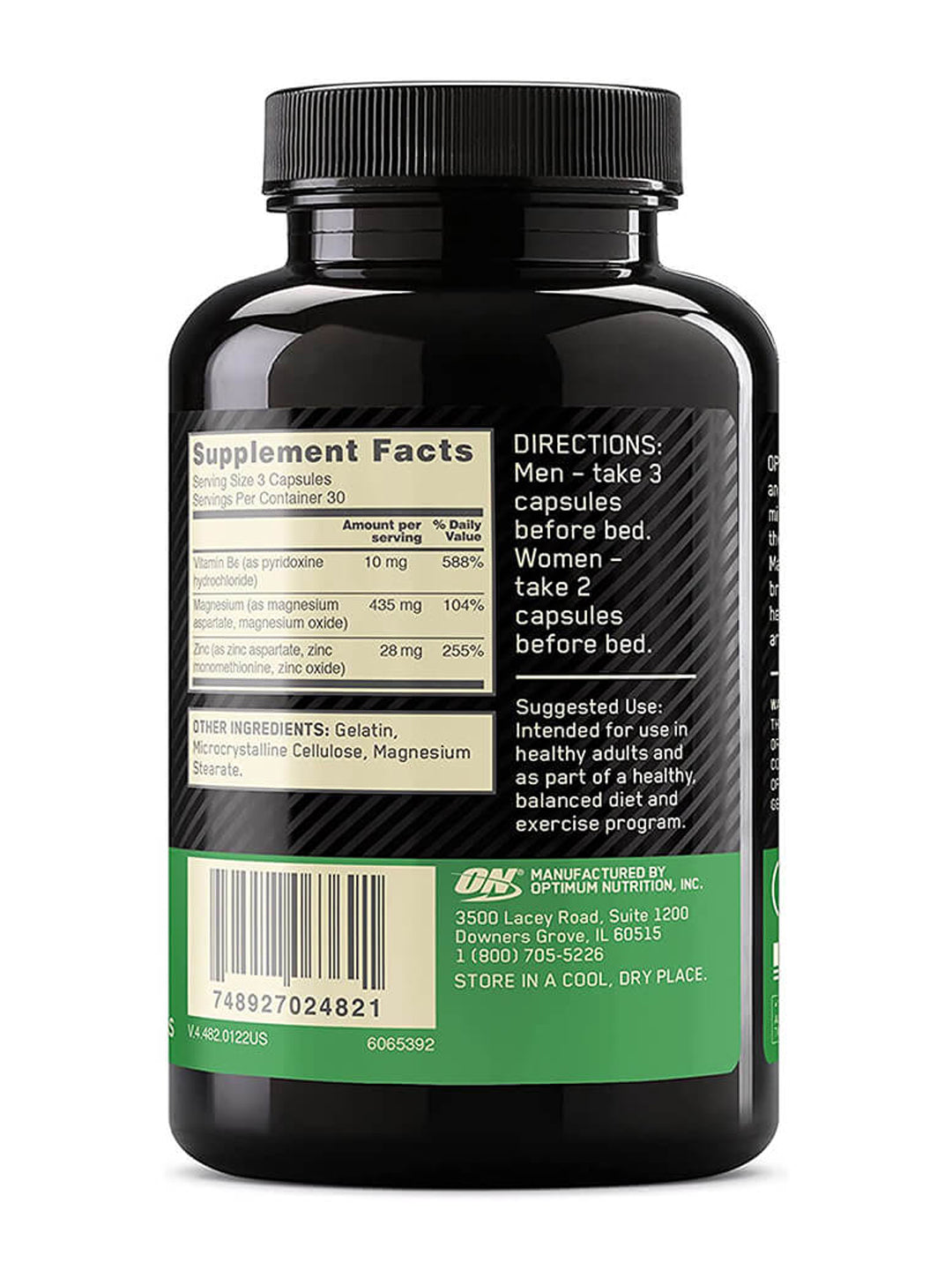 ON ZMA Zinc Magnesium Capsules 90 Capsules