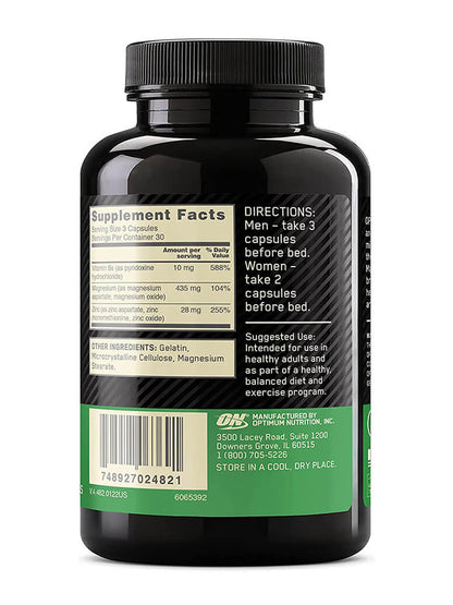 ON ZMA Zinc Magnesium Capsules 90 Capsules