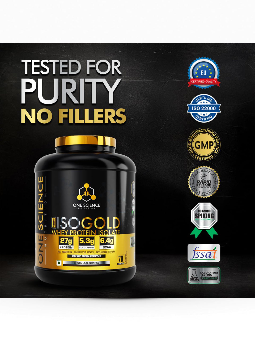 One Science Nutrition IsoGold Whey Protein Isolate Powder 2.27 kg
