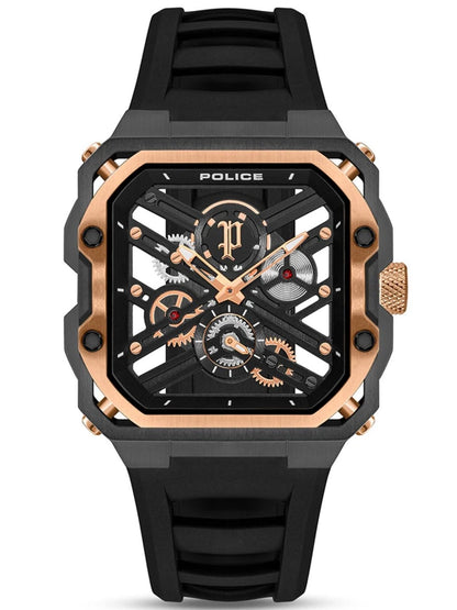 Police Skeleton Dial & Strap Analogue Watch - PLPEWGM0072002