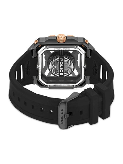 Police Skeleton Dial & Strap Analogue Watch - PLPEWGM0072002