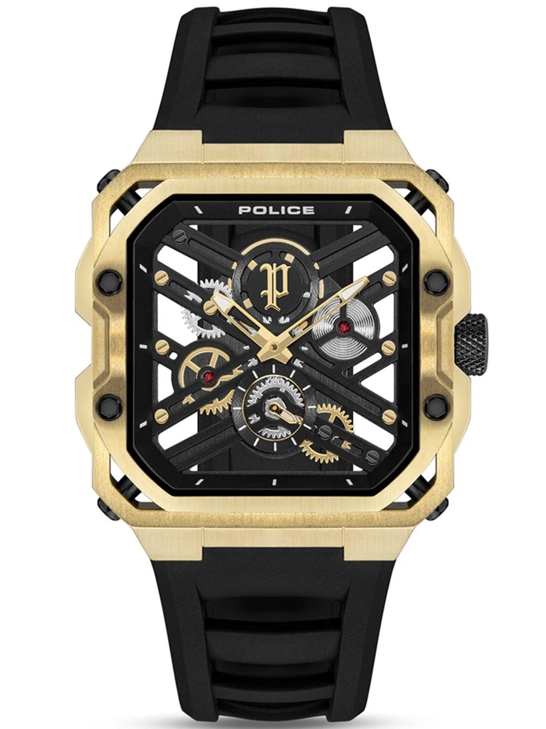 Police Skeleton Dial & Strap Analogue Watch - PLPEWGM0072003