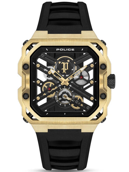 Police Skeleton Dial & Strap Analogue Watch - PLPEWGM0072003