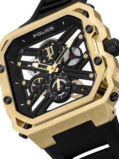 Police Skeleton Dial & Strap Analogue Watch - PLPEWGM0072003