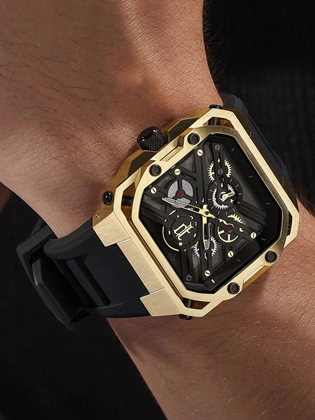 Police Skeleton Dial & Strap Analogue Watch - PLPEWGM0072003