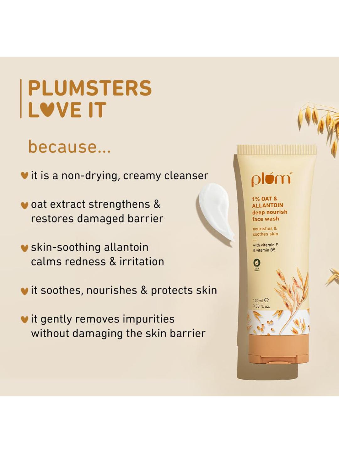 Plum 1% Oat & Allantoin Deep Nourish Face Wash 100ml