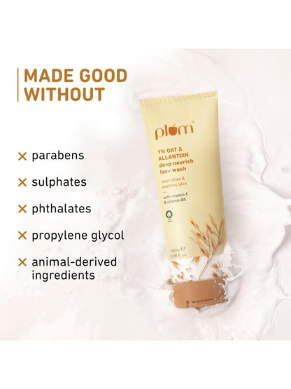 Plum 1% Oat & Allantoin Deep Nourish Face Wash 100ml