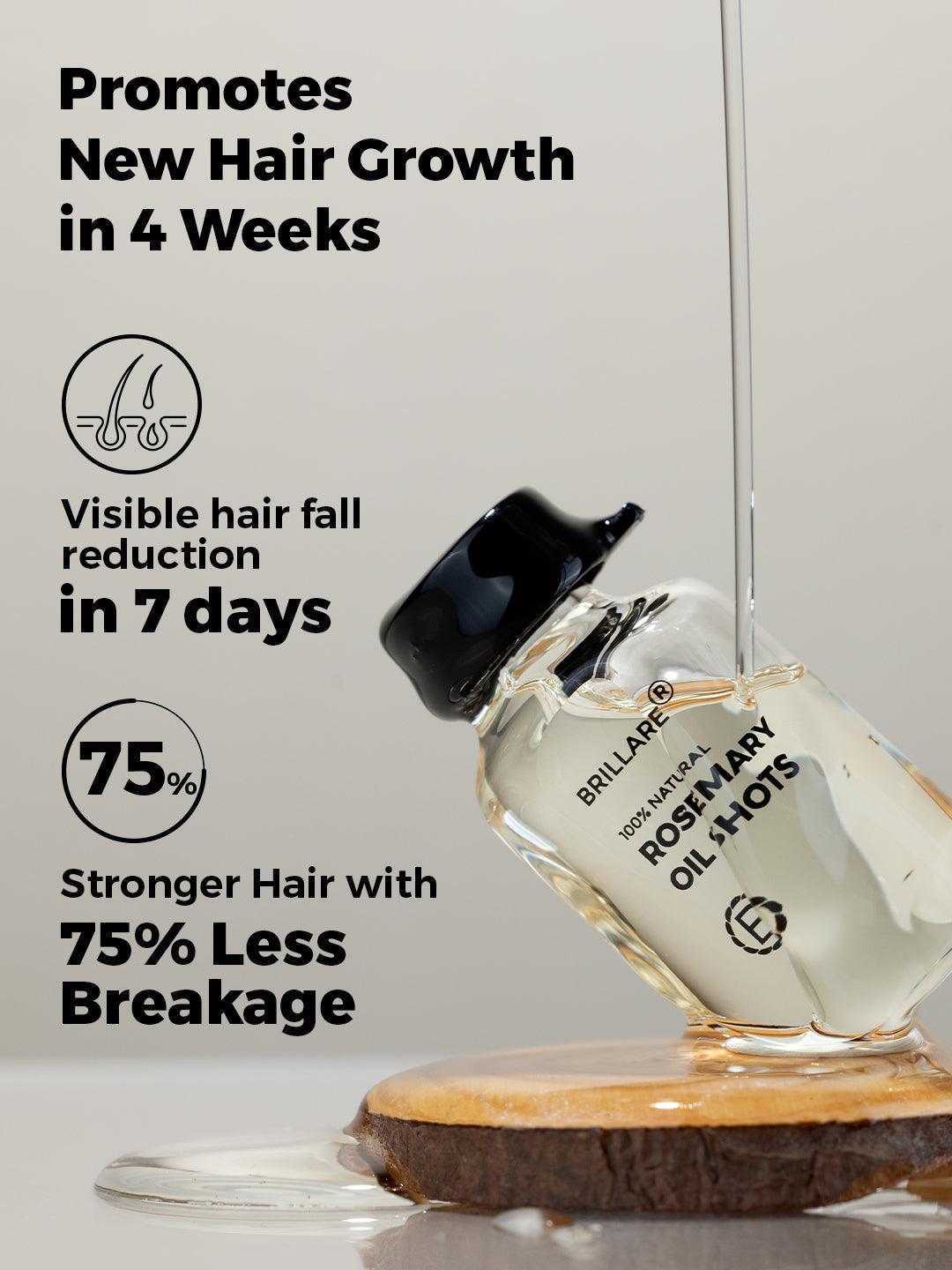 Brillare Rosemary Oil Shots For Hair Growth  (48ml)