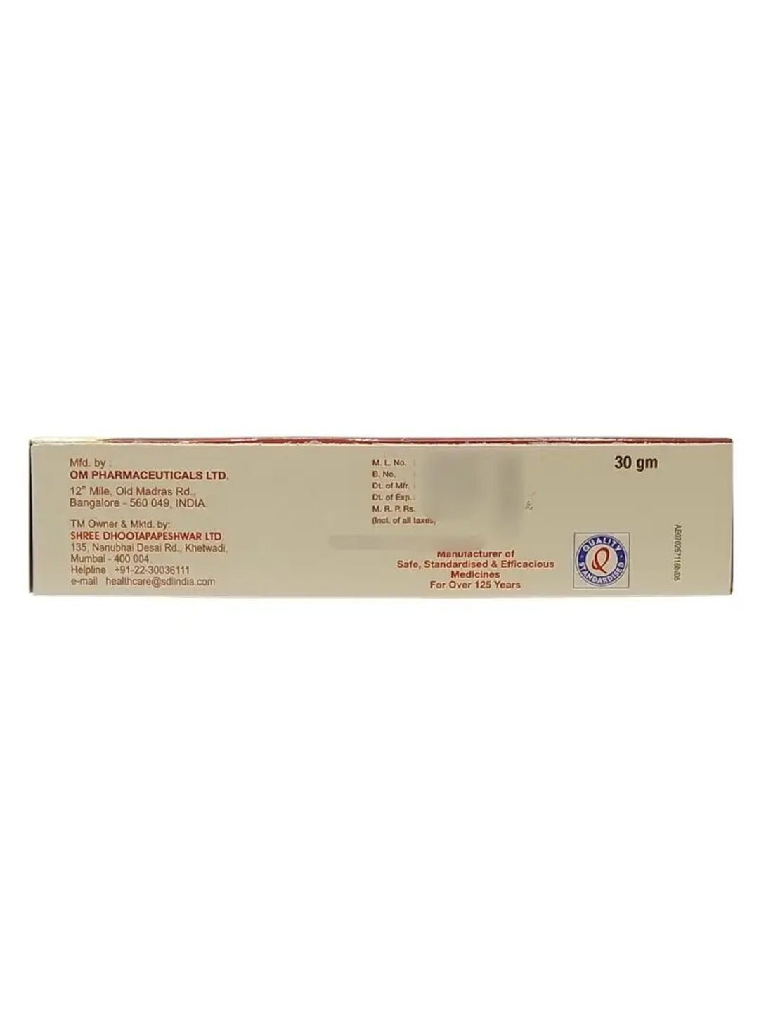 Dhootapapeshwar Arsha Hita Ointment 30 gm