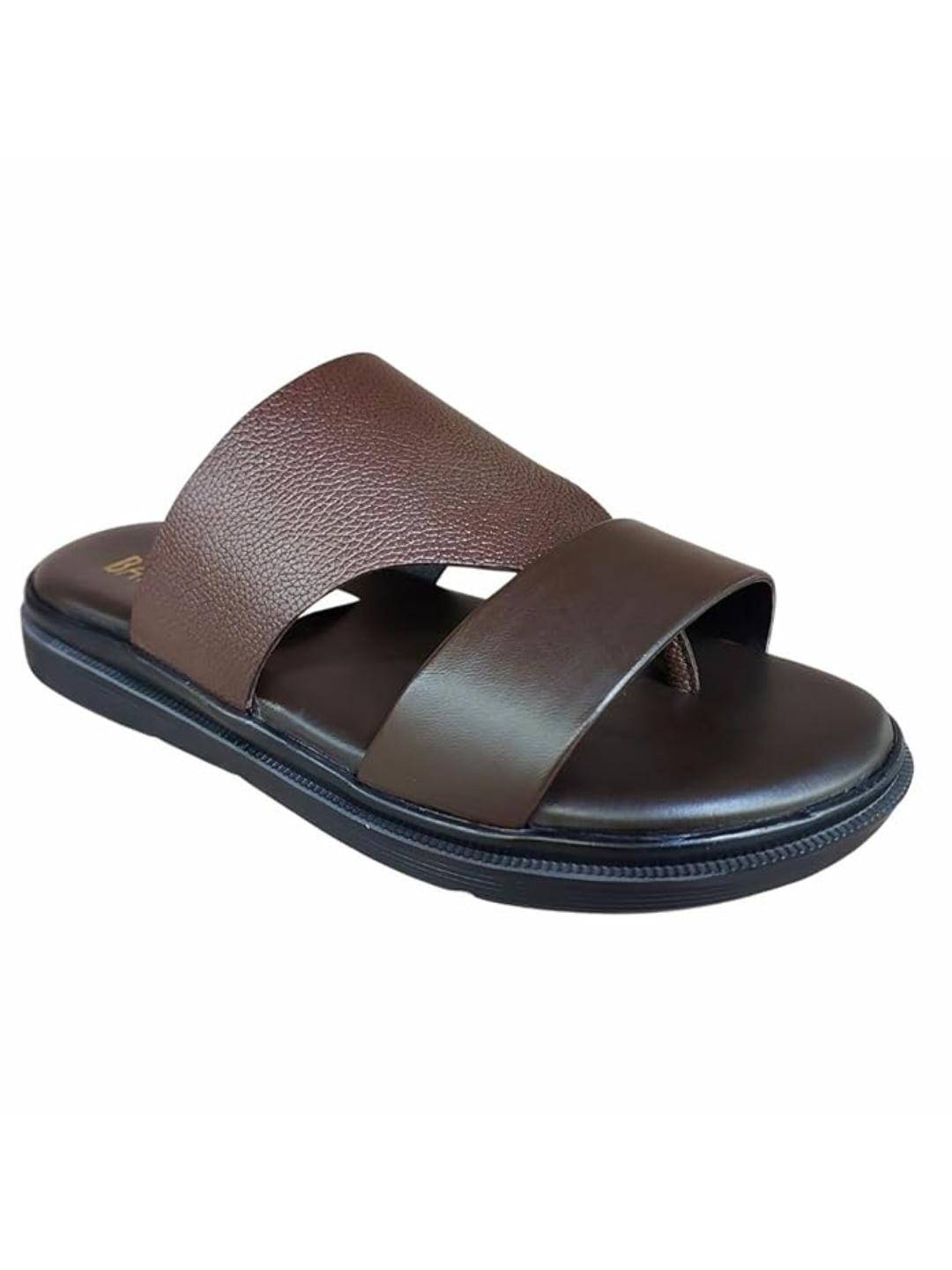 Shoe Bazar Brown Genuine Leather Sandals for Men