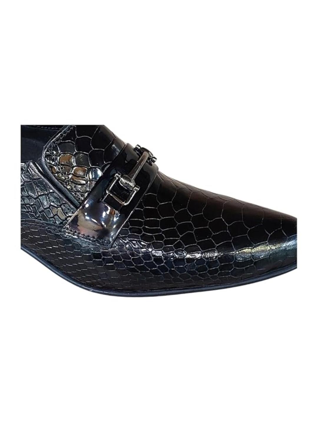 Shoe Bazar Black Genuine Leather Formal Slip Ons for Men