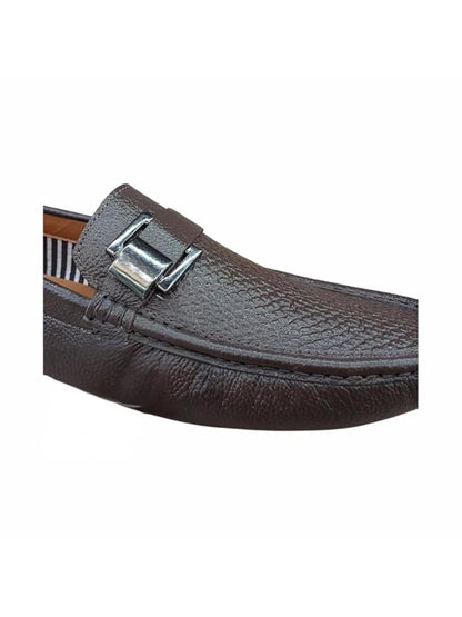 Shoe Bazar Brown Genuine Leather Loafers for Men