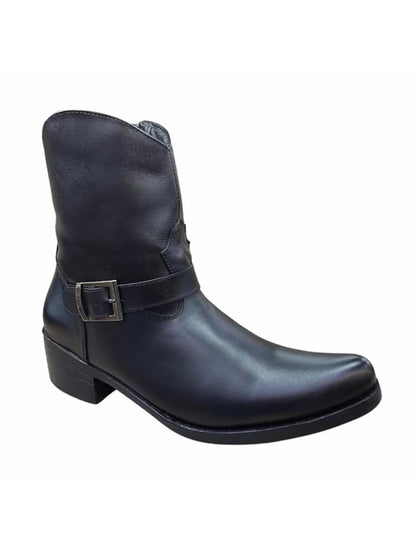 Shoe Bazar Black Genuine Leather Boots for Men