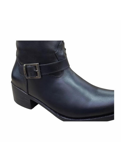 Shoe Bazar Black Genuine Leather Boots for Men