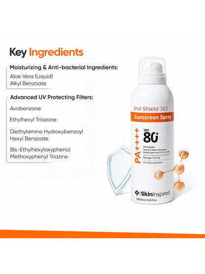SkinInspired InviShield Sunscreen Spray SPF 80(100 ml)
