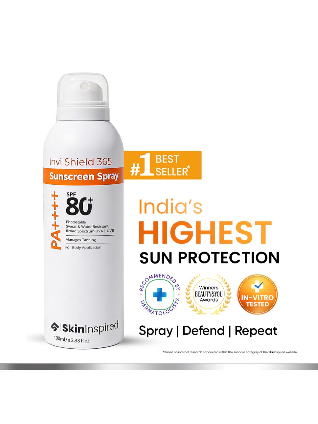 SkinInspired InviShield Sunscreen Spray SPF 80(100 ml)