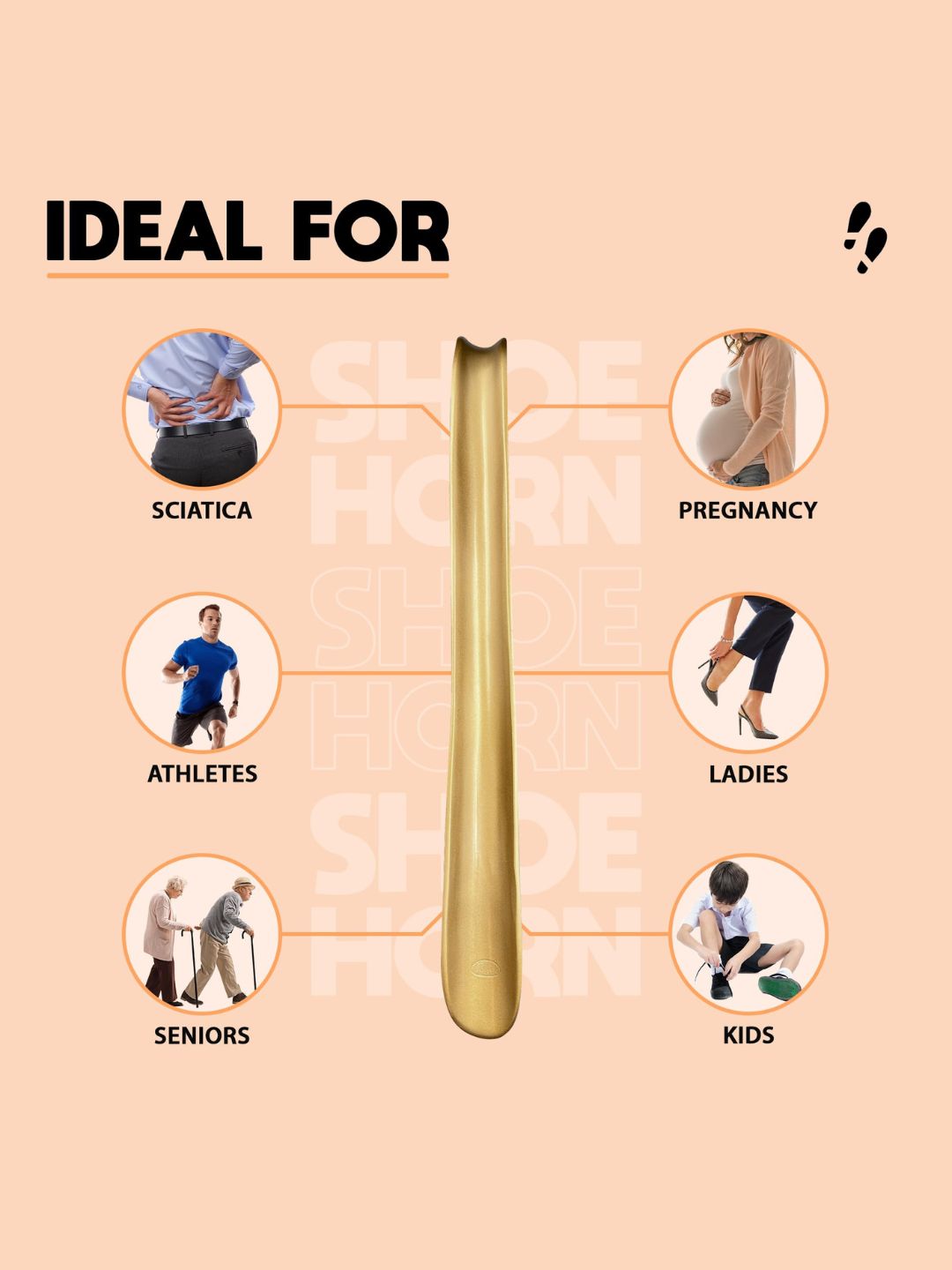 Shoe Mistri Premium Brass Aluminium Shoehorn - 19” Long Handle