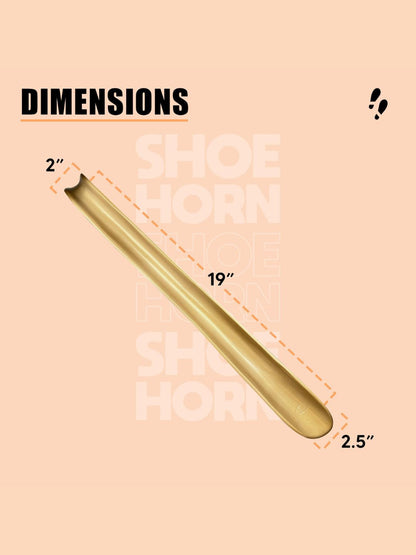 Shoe Mistri Premium Brass Aluminium Shoehorn - 19” Long Handle