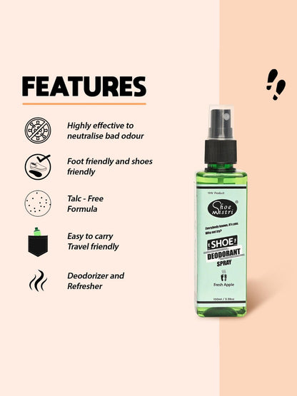 Shoe Mistri Foot & Shoe Deodorant Spray - Fresh Apple Essential Oils