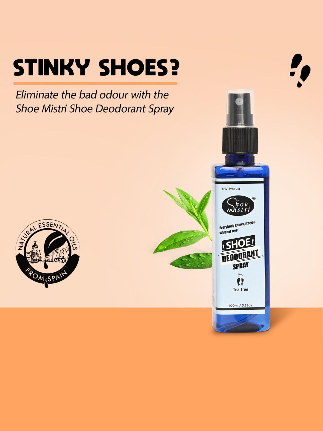 Shoe Mistri Foot & Shoe Deodorant Spray - Tea Tree Essential Oils
